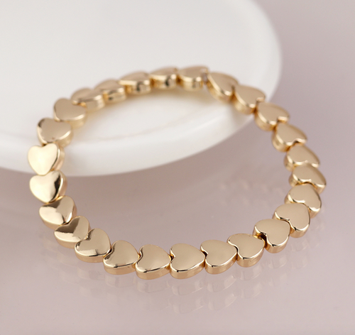 Gold Hearts Stretch Bracelet