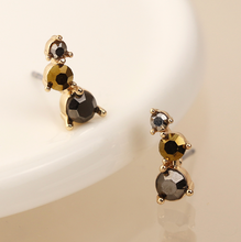 Load image into Gallery viewer, Triple Crystal Stud Earrings