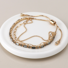 Load image into Gallery viewer, Golden Smoky Crystals &amp; Chains Bracelet