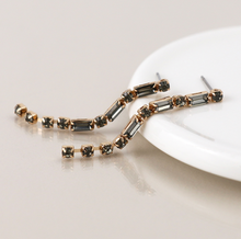 Load image into Gallery viewer, Golden Smoky Crystal Strand Earrings