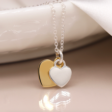 Load image into Gallery viewer, Sterling Silver Double Heart Necklace