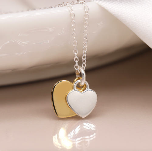 Sterling Silver Double Heart Necklace