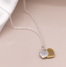 Load image into Gallery viewer, Sterling Silver Double Heart Necklace