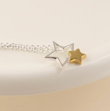Load image into Gallery viewer, Sterling Silver Double Star Necklace