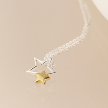 Load image into Gallery viewer, Sterling Silver Double Star Necklace