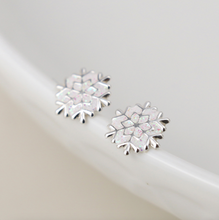 Load image into Gallery viewer, Sterling Silver Snowflake Earrings