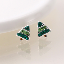 Load image into Gallery viewer, Sterling Silver Christmas Tree Earrings