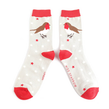 Load image into Gallery viewer, Socks - Festive Robin (Silver)