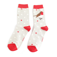 Load image into Gallery viewer, Socks - Festive Robin (Silver)