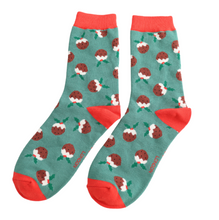 Load image into Gallery viewer, Socks - Christmas Pudding (Green)