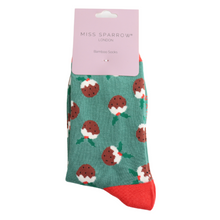 Load image into Gallery viewer, Socks - Christmas Pudding (Green)