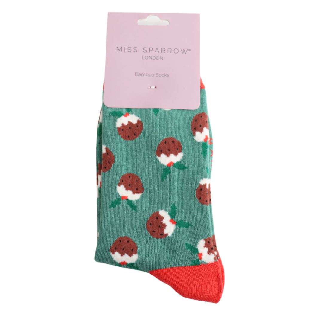 Socks - Christmas Pudding (Green)