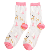 Load image into Gallery viewer, Socks - Festive Foxes (Silver)