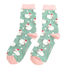 Load image into Gallery viewer, Socks - Santa Sheep (Green)