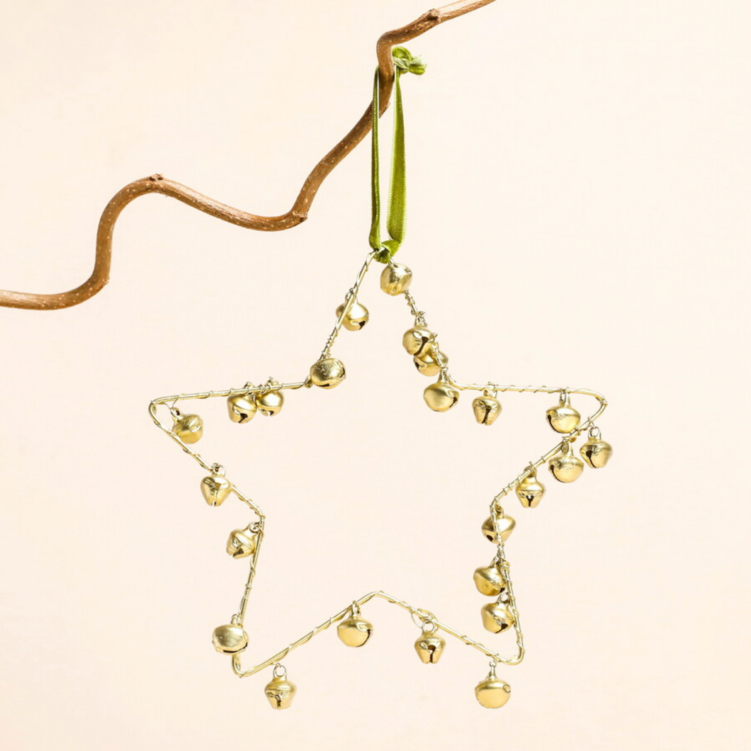 Gold Bells Star Hanging Decoration