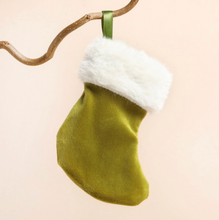 Load image into Gallery viewer, Mini Green Velvet Stocking