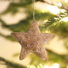 Load image into Gallery viewer, Beaded Star Decoration (Gold)