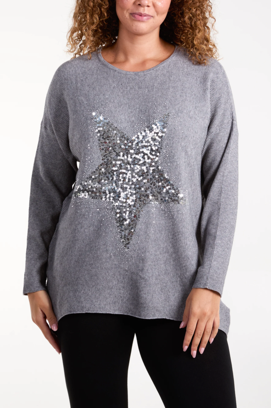 Star Ribbed Jumper