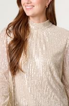 Load image into Gallery viewer, Sequin High Neck Top