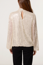 Load image into Gallery viewer, Sequin High Neck Top